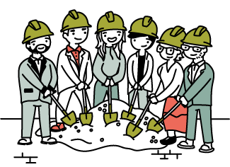 City Staff Groundbreaking ceremony illustration