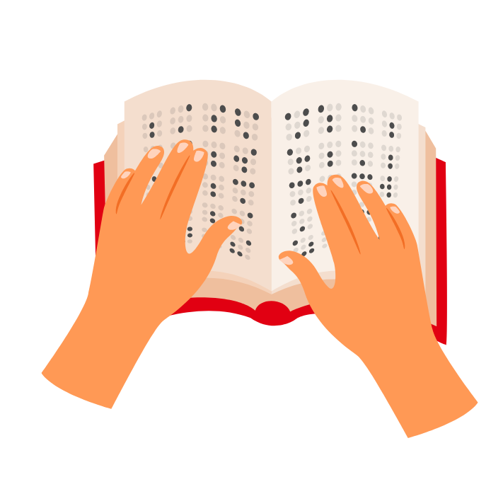 Braille Book in use