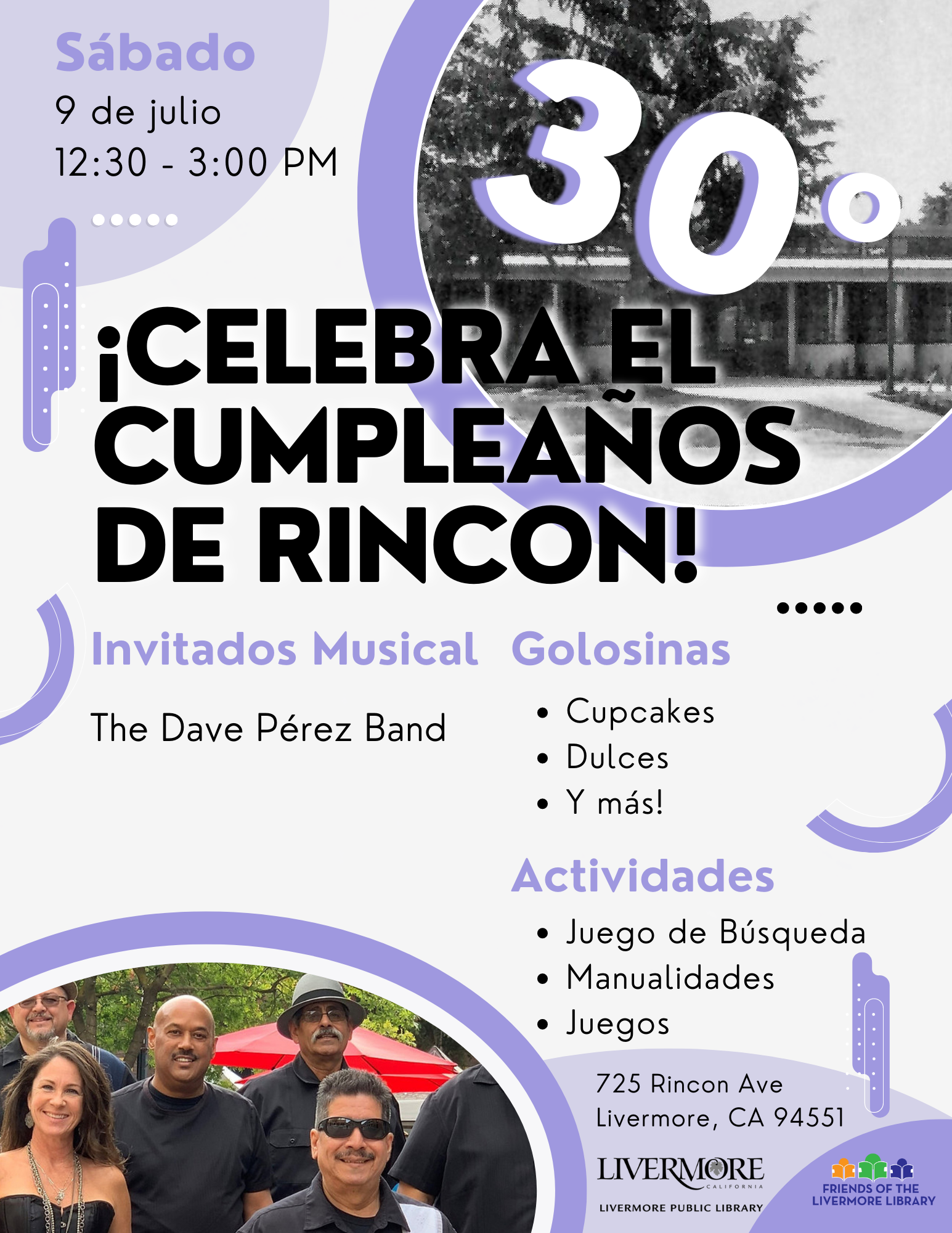 Event Flyer in Spanish for Rincon's 30th Birthday Event on July 9